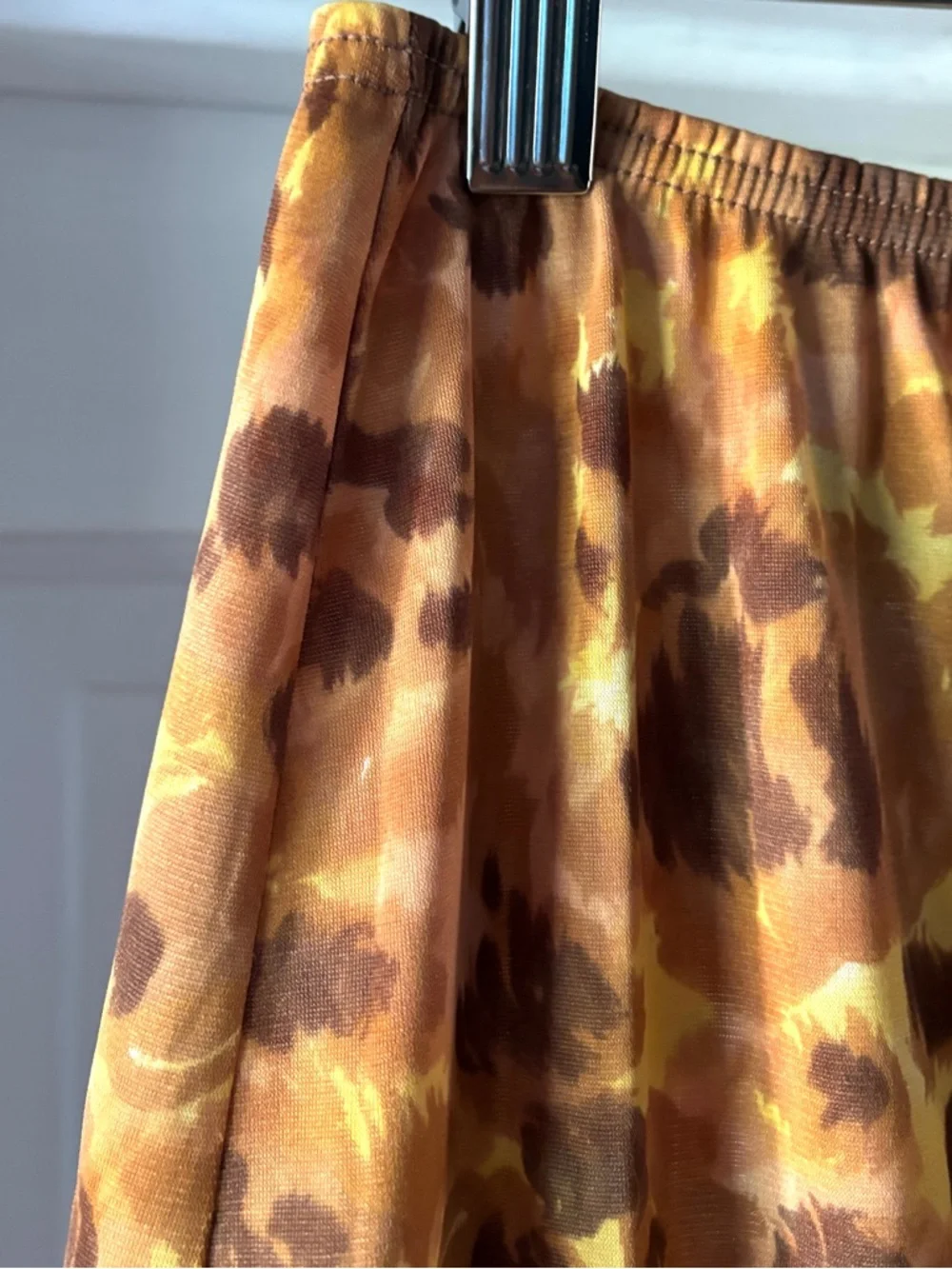 Vintage 70s Jantzen Lace Trim Floral Half Slip Tan Brown Yellow Size M - Picture 2 of 11